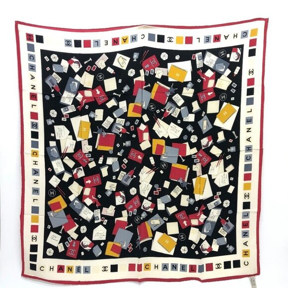 CHANEL Multi-design CC Mark No.5 Apparel Large Stole/Shawl Vintage Shawl Scarf - Picture 1 of 15